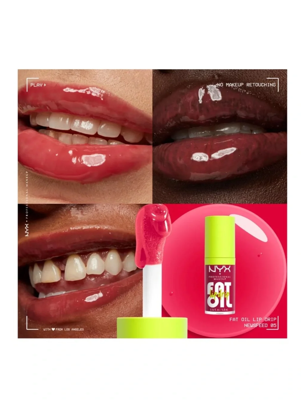 NYX Fat Oil Lip Oil Trio: Clear, Sheer Pink, Sheer Mahogany